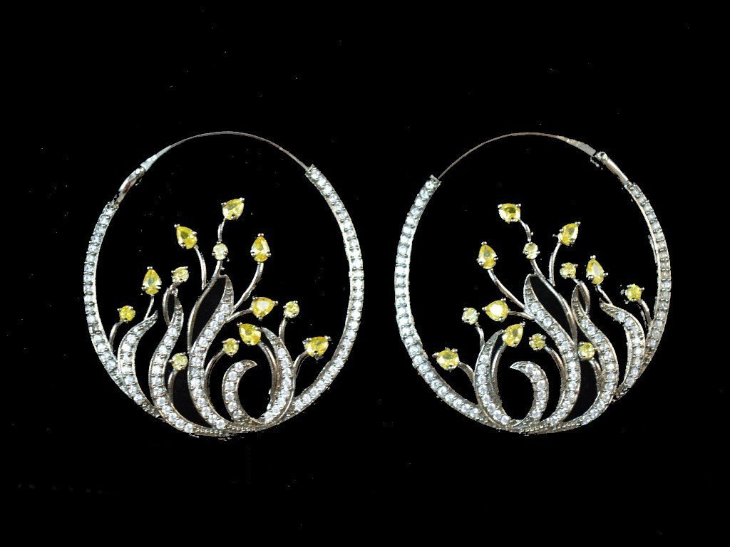 Yellow Hoops | American Diamonds