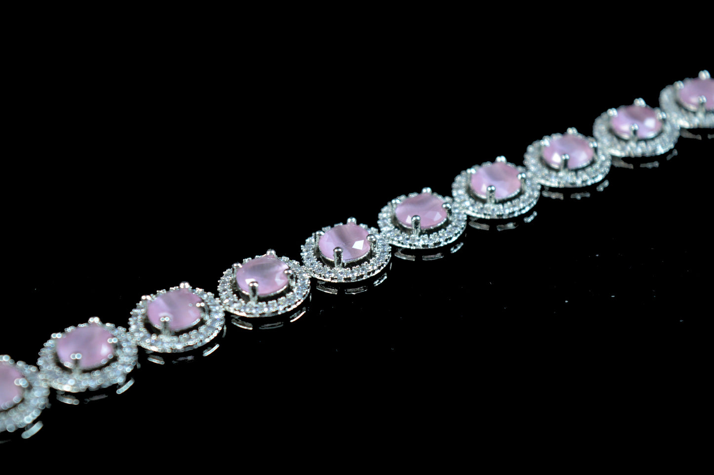 American diamond pink bracelet