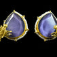 Purple Bumble Bee Stud Earrings