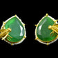 Green Bumble Bee Stud Earrings
